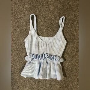 Light Blue Knit Peplum Top size small
